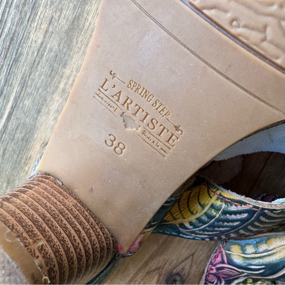L’ARTISTE Leather Rossie Sandals 38 - Picture 11 of 11